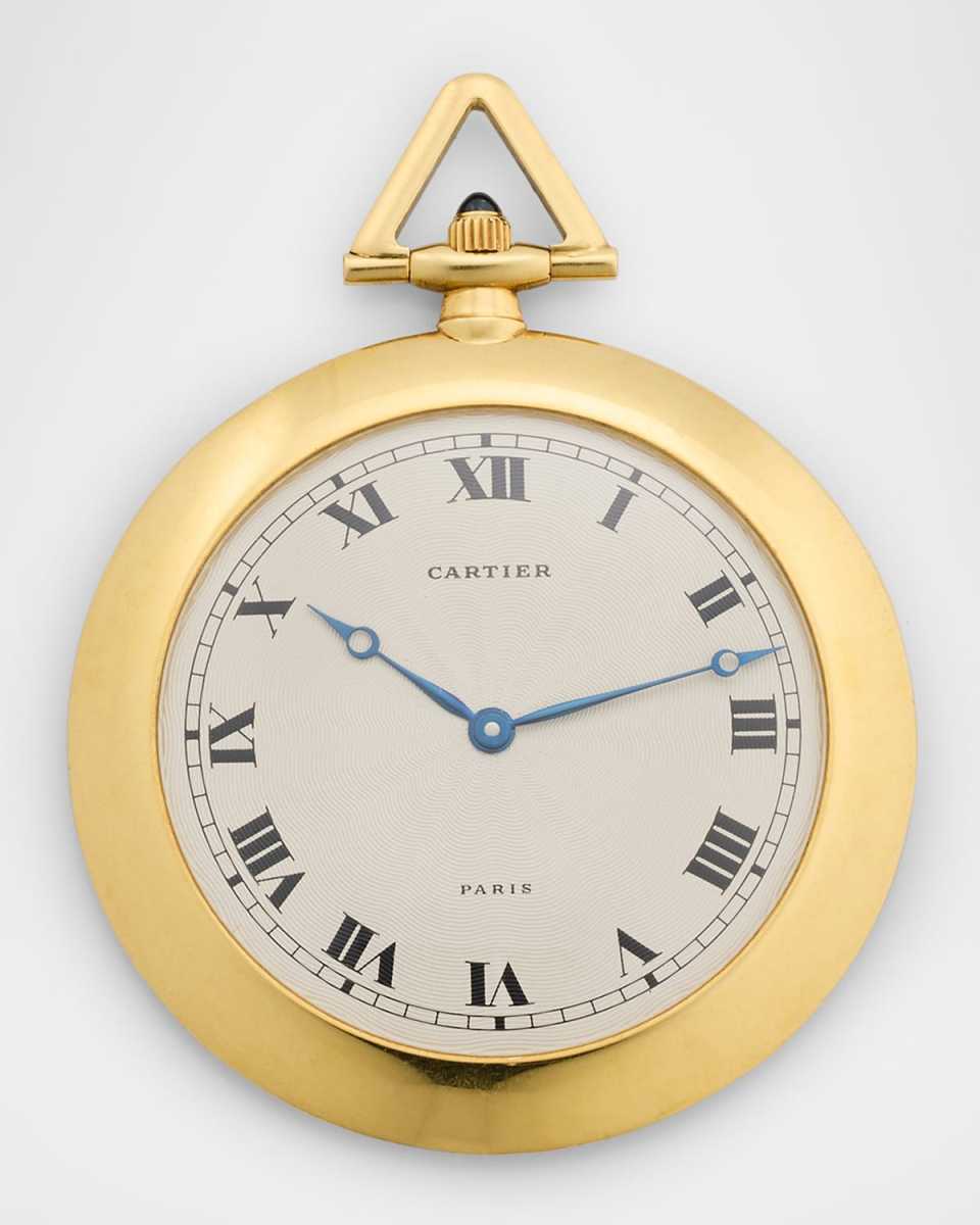 Cartier Round Open Face Vintage 1950s Pocket Watch